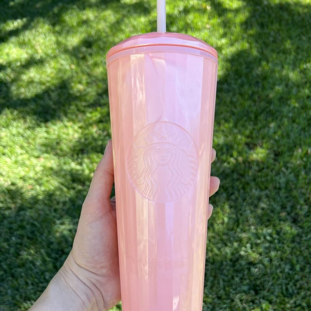 🔥🔥🔥- Starbucks Summer 2021 Pink Marble Domed Top Tumbler Cup